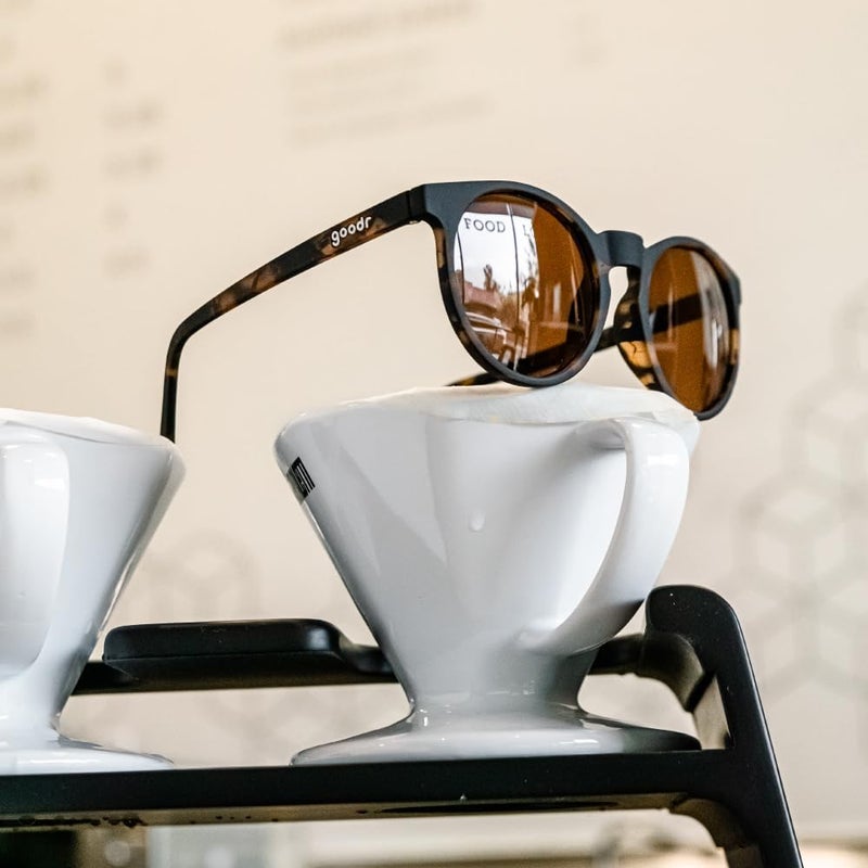 Goodr Nine Dollar Pour Over Polarized Round Sunglasses, Small Sized (Circle G), Brown Translucent Frames with Brown Non-Reflective Glare Reducing Lens, UV400 Protection, No Slip, No Bounce - Image 3